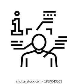 person information and identification line icon vector. person information and identification sign. isolated contour symbol black illustration