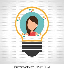 person inside bulb design, vector illustration eps10 graphic 