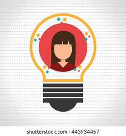 person inside bulb design, vector illustration eps10 graphic 