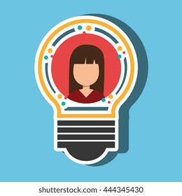 person inside bulb design, vector illustration eps10 graphic 
