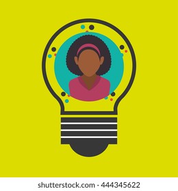 person inside bulb design, vector illustration eps10 graphic 