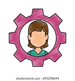 Person inside gear