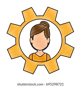 Person inside gear