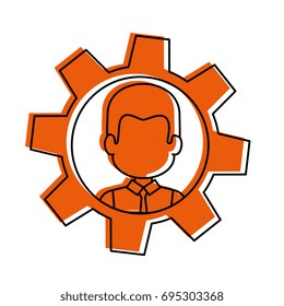 Person inside gear