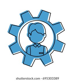 Person inside gear