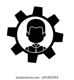 Person inside gear