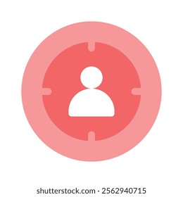 A person inside a target, representing focus, goals, or user targeting vector design