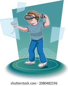 Persona dentro del metaverso virtual
