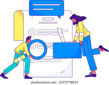 Person interviewing for job flat vector concept operation hand drawn illustration