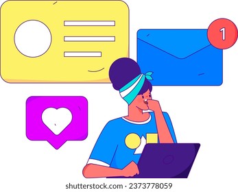 Person interviewing for job flat vector concept operation hand drawn illustration