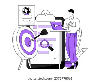 Person interviewing for job flat vector concept operation hand drawn illustration