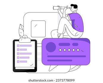 Person interviewing for job flat vector concept operation hand drawn illustration