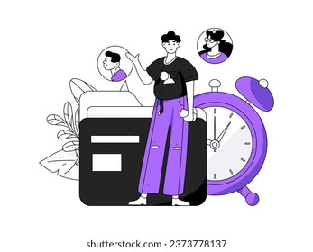 Person interviewing for job flat vector concept operation hand drawn illustration