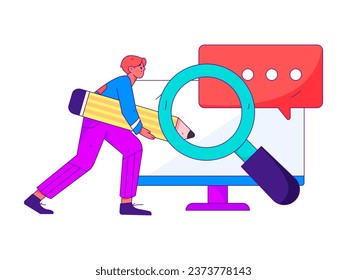 Person interviewing for job flat vector concept operation hand drawn illustration