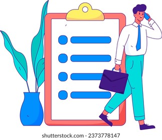 Person interviewing for job flat vector concept operation hand drawn illustration