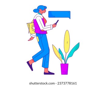 Person interviewing for job flat vector concept operation hand drawn illustration