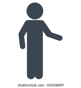 Person Invitation vector icon. Style is flat symbol, smooth blue color, rounded angles, white background.