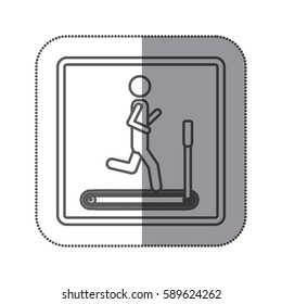 person jogging on a machine icon, vector illustration design image