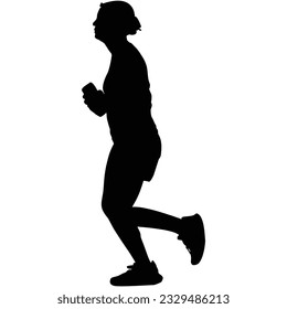 A person jogging in silhouette