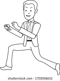 a person is jumping with mobile 