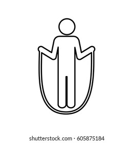 person Jumping rope gym, vector illustration design