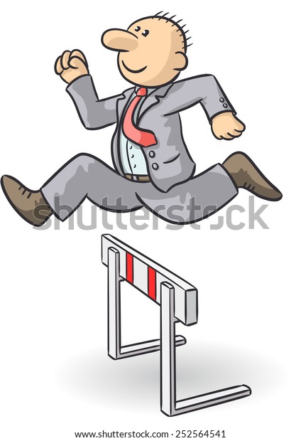 Person Jumps Obstacle Stock Vector (royalty Free) 252564541