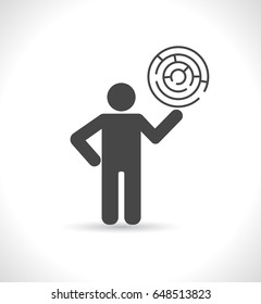 person keeps maze - concept icon