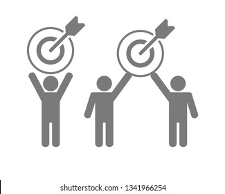 persona mantiene el objetivo con flecha - icono de negocio de concepto