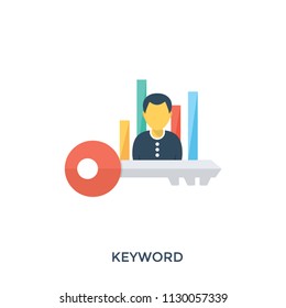 
A person with key and graphs representing keyword research
