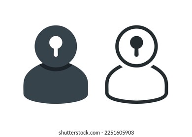 Person keyhole icon. Vector illustration
