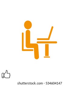 person laptop light icon, vector illustration EPS 10