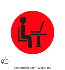 person, laptop, light, icon, vector illustration EPS 10