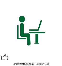 person laptop light icon, vector illustration EPS 10