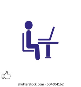 person laptop light icon, vector illustration EPS 10