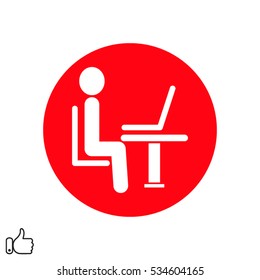 person laptop light icon, vector illustration EPS 10