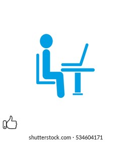 person laptop light icon, vector illustration EPS 10