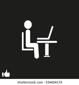 person, laptop, light, icon, vector illustration EPS 10