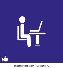 person laptop light icon, vector illustration EPS 10