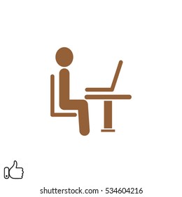 person laptop light icon, vector illustration EPS 10
