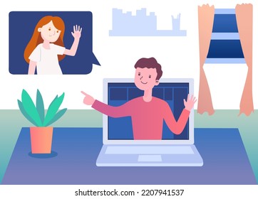 person with laptop online meeting