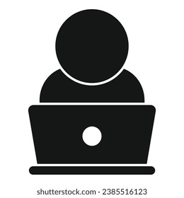 Person laptop working realization icon simple vector. Human training. Forward aspiration