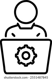 Person with Laptops and Effective Technical Support concept as A person providing technical support with a laptop set against a blank background offering space for text or graphics