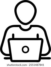 Person with Laptops and Efficient Tech Assistance concept as A person providing tech assistance with a laptop set against a blank background offering space for text or graphics sym