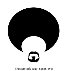 person with large afro and goatee