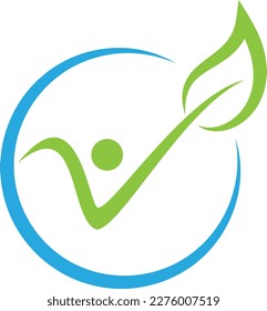 Person and leaf, naturopath and gardener logo