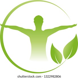 Person and leaves logo