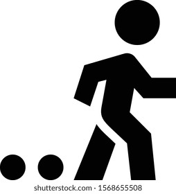 Person Leaving Breadcrumb Trail Vector Icon