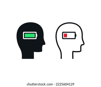Person level energy sign symbol. Illustration vector