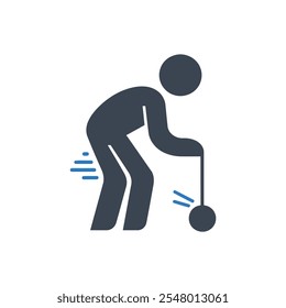 Person Lifting Ball icon - Simple Vector Illustration