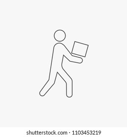 person lifting box vector icon